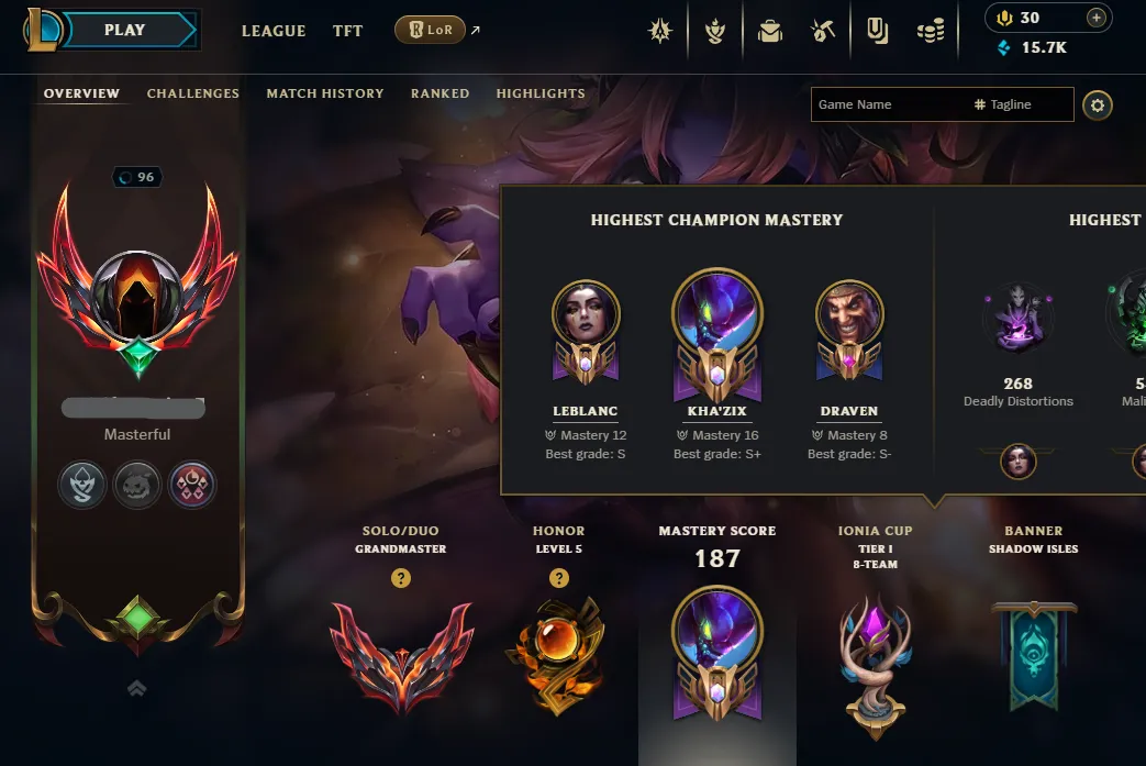 HUGE SALE!🔥LVL96 Grandmaster 760LP Handleveled💎100Champs 52Skins⭐Name Changeable✅Lifetime Ownership Guarantee - Never Taken Back